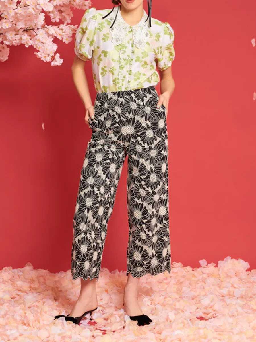 Flower Haze Wide Leg Trousers