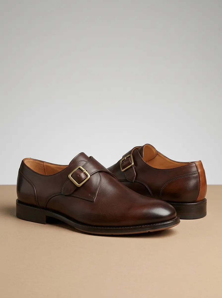 Men's Urban Classic Business Leather Single Monk Strap Shoes