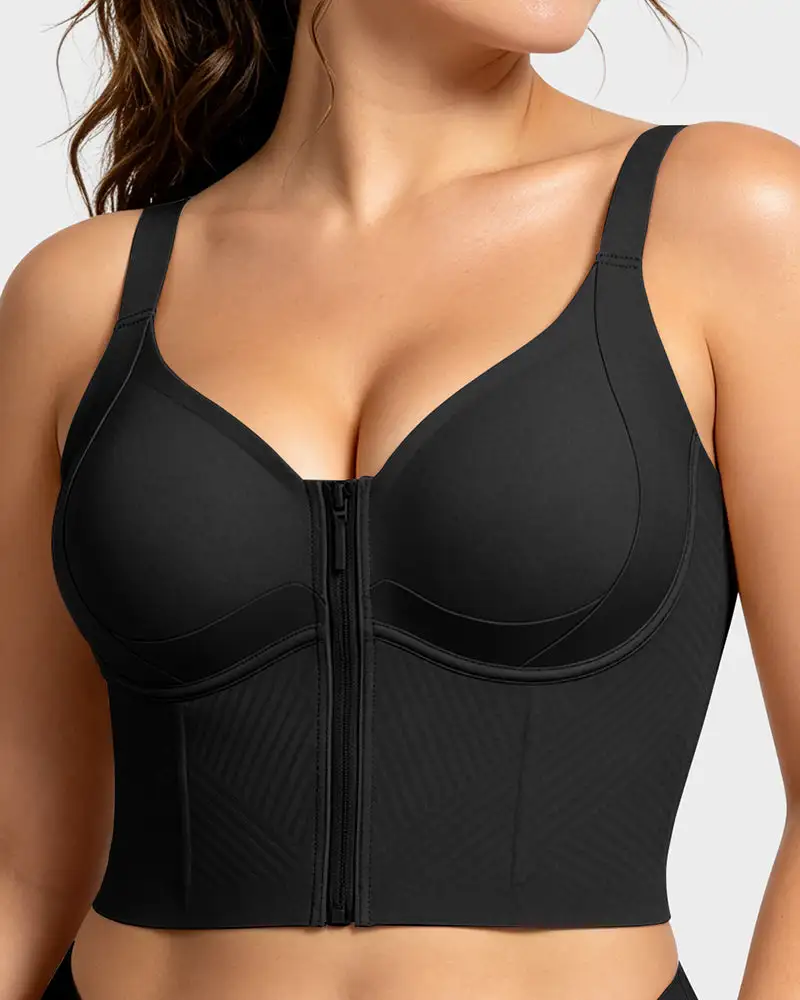 Anti-Gravity™ Zip-Front Shaping Longline Bra