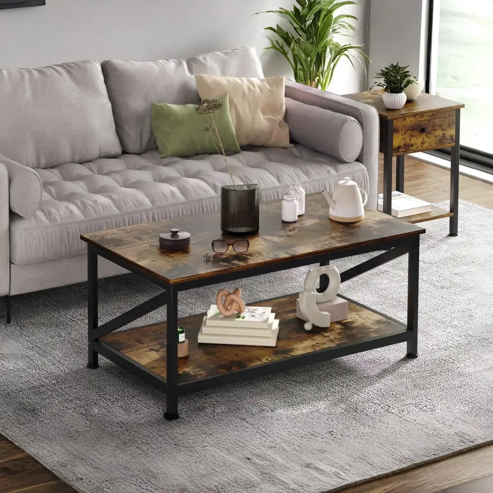Geometric Open Shelf Coffee Table