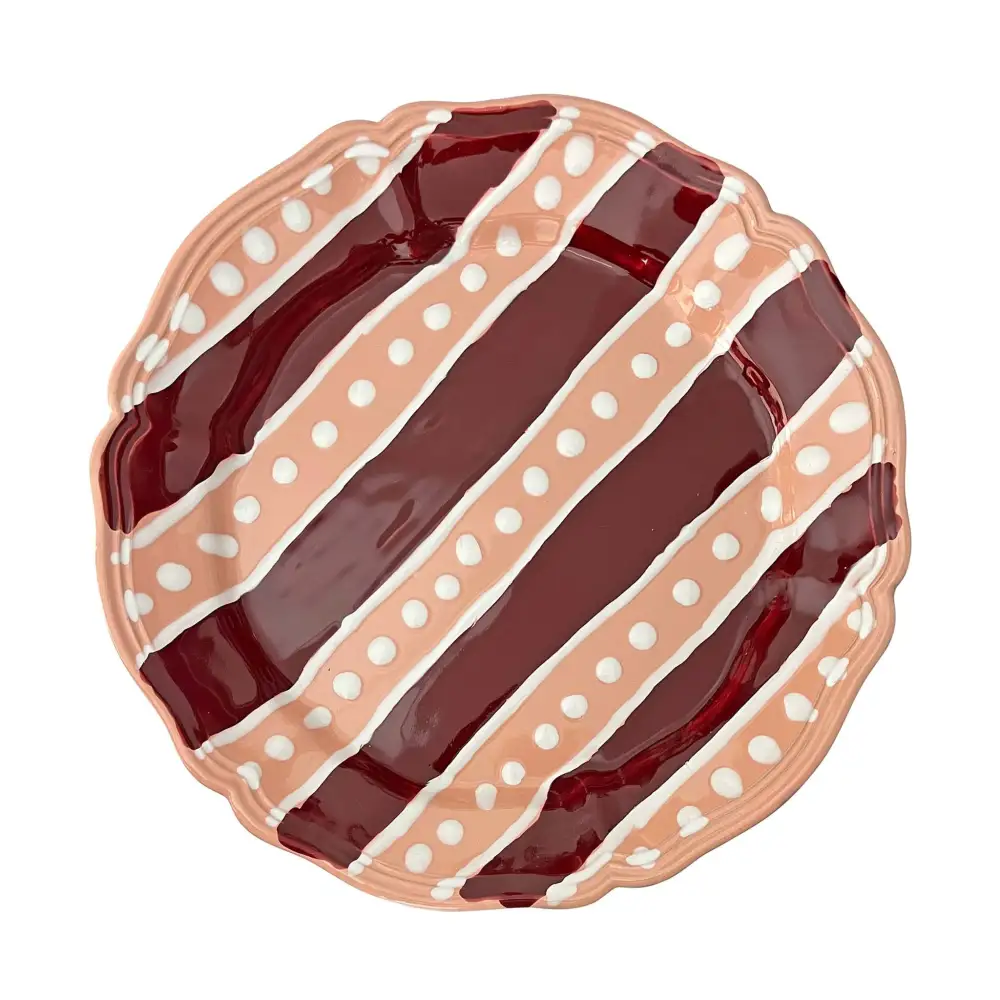 Scalloped Ceramic Serving Plate