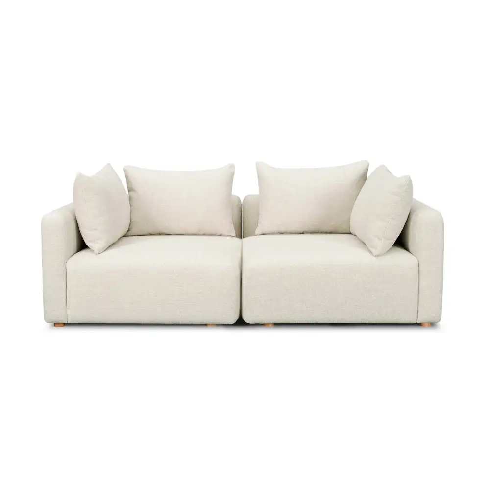 Modular Minimal Upholstered Wood Sofa