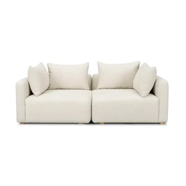 Modular Minimal Upholstered Wood Sofa