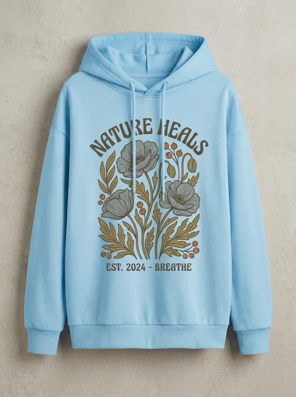 Nature Heals Floral Botanical Hoodie