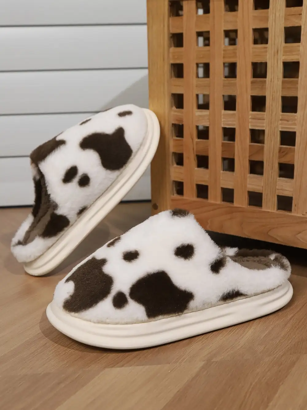Print Faux Slippers