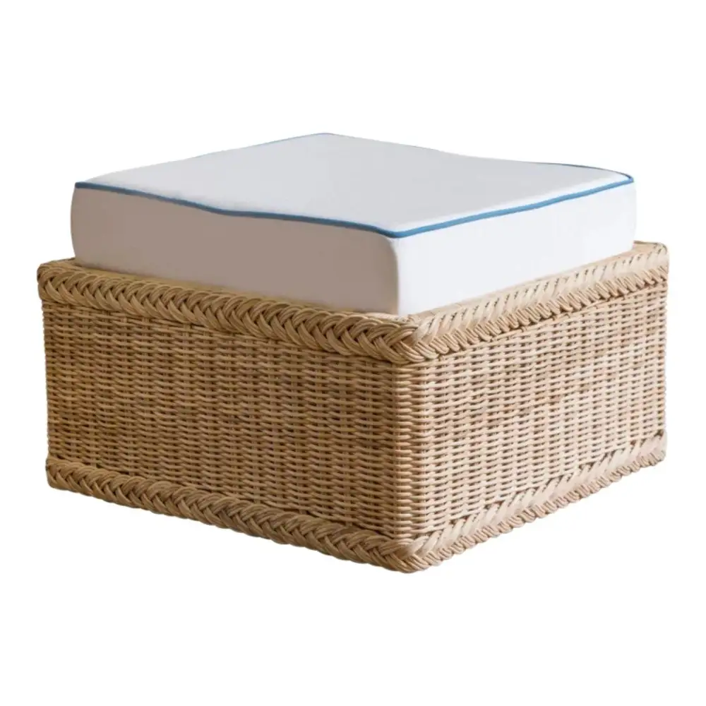 Wicker Square Ottoman