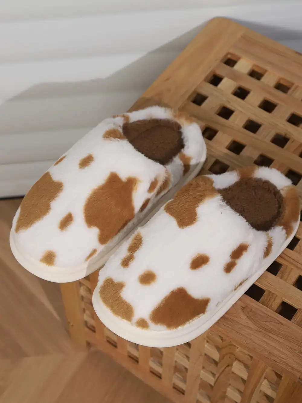 Print Faux Slippers