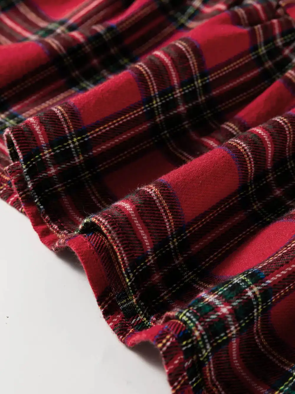 Plaid Half Button Ruffle Mini Dress