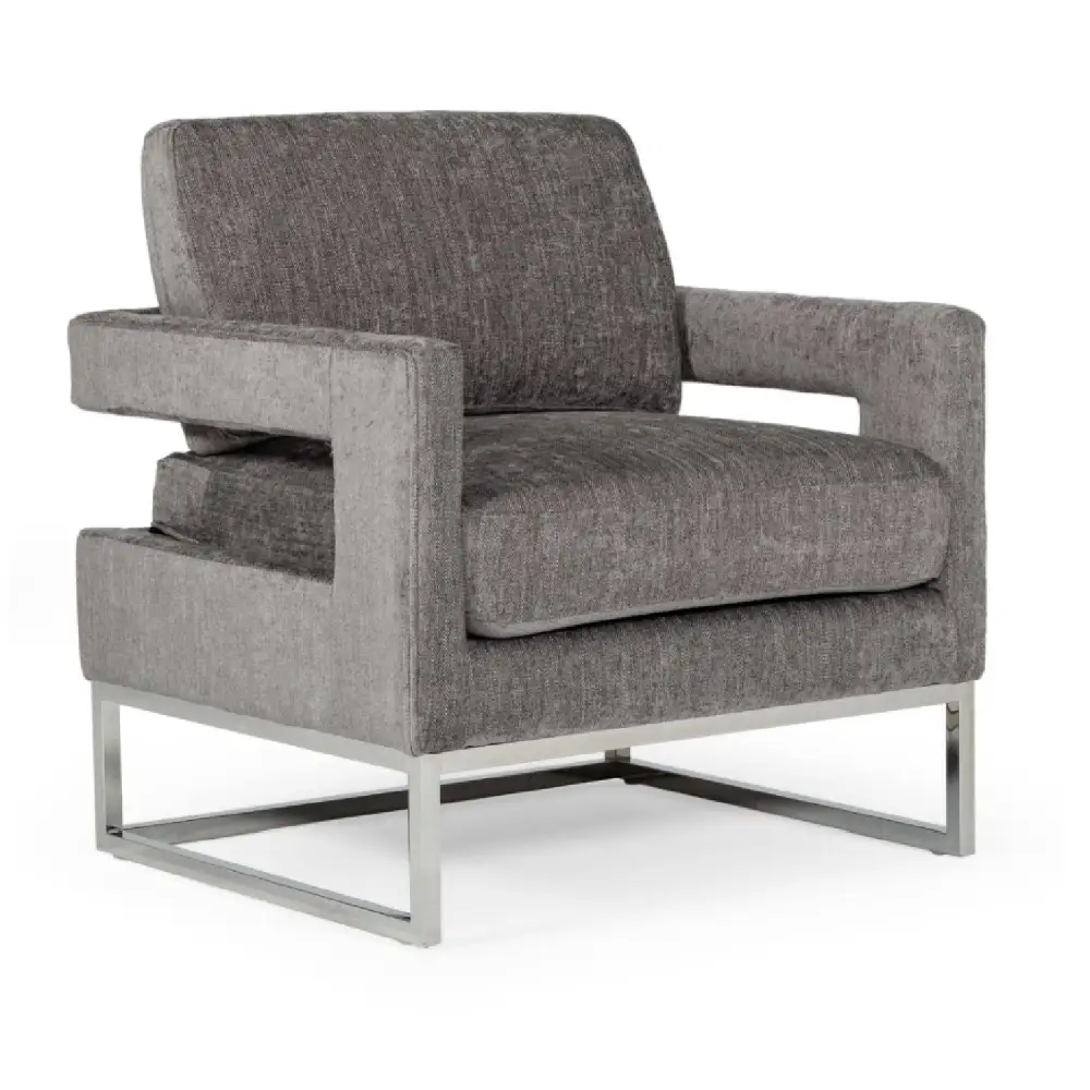 Curved Velvet Accent Chair