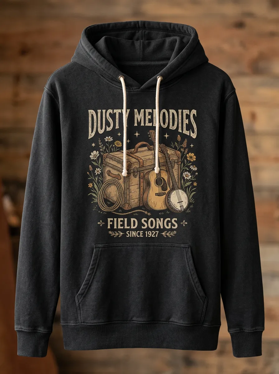 Country-Road Banjo Guitar Country Music Graphic Hoodie