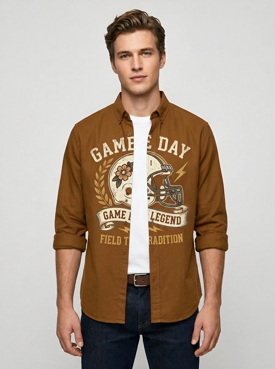 Men's Football Game Day Helmet Floral Printed Shirt