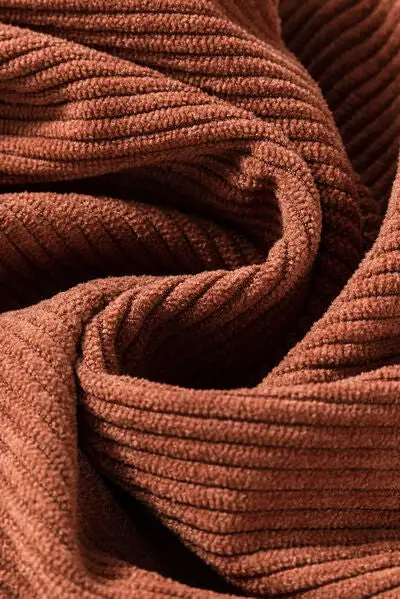 High Waist Square Pocket Corduroy Pants