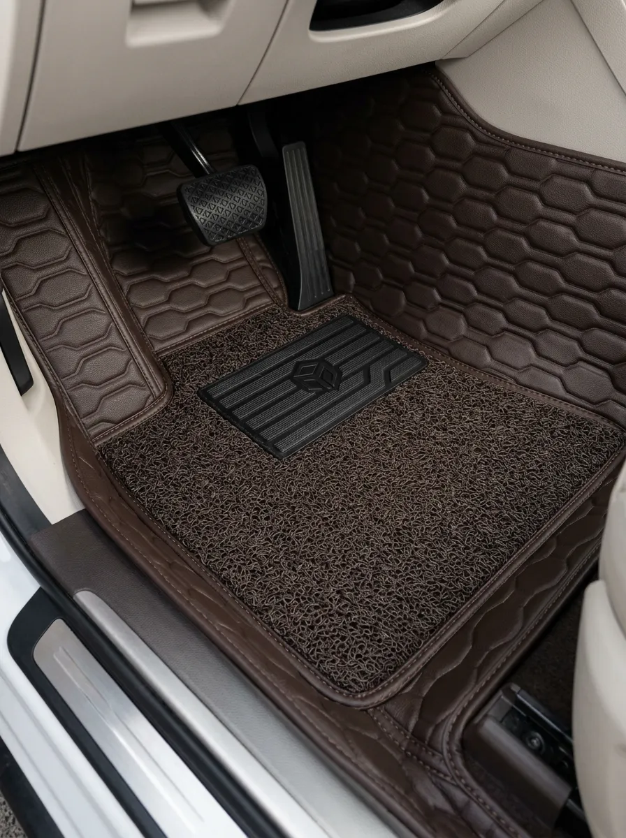 Hexagon Pattern Textured Surface Car Floor Mat