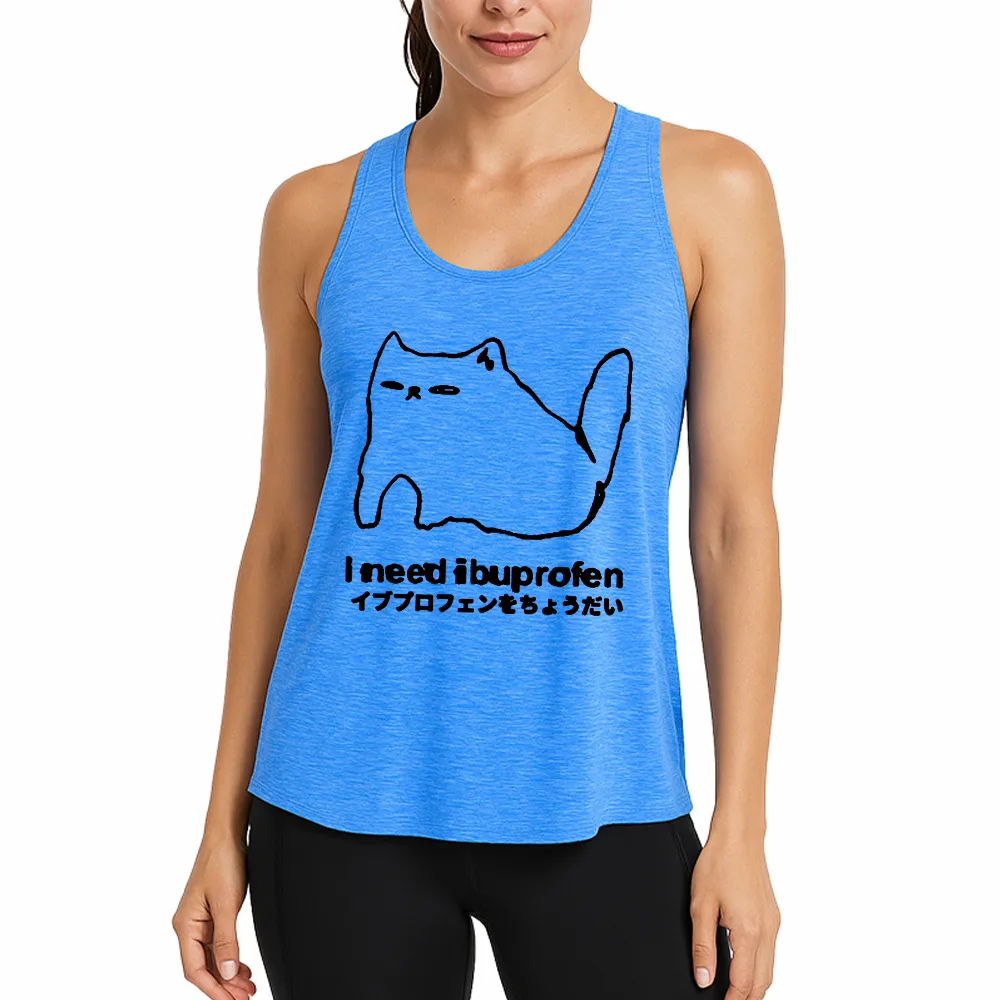 Casual Cat Design Tank Top