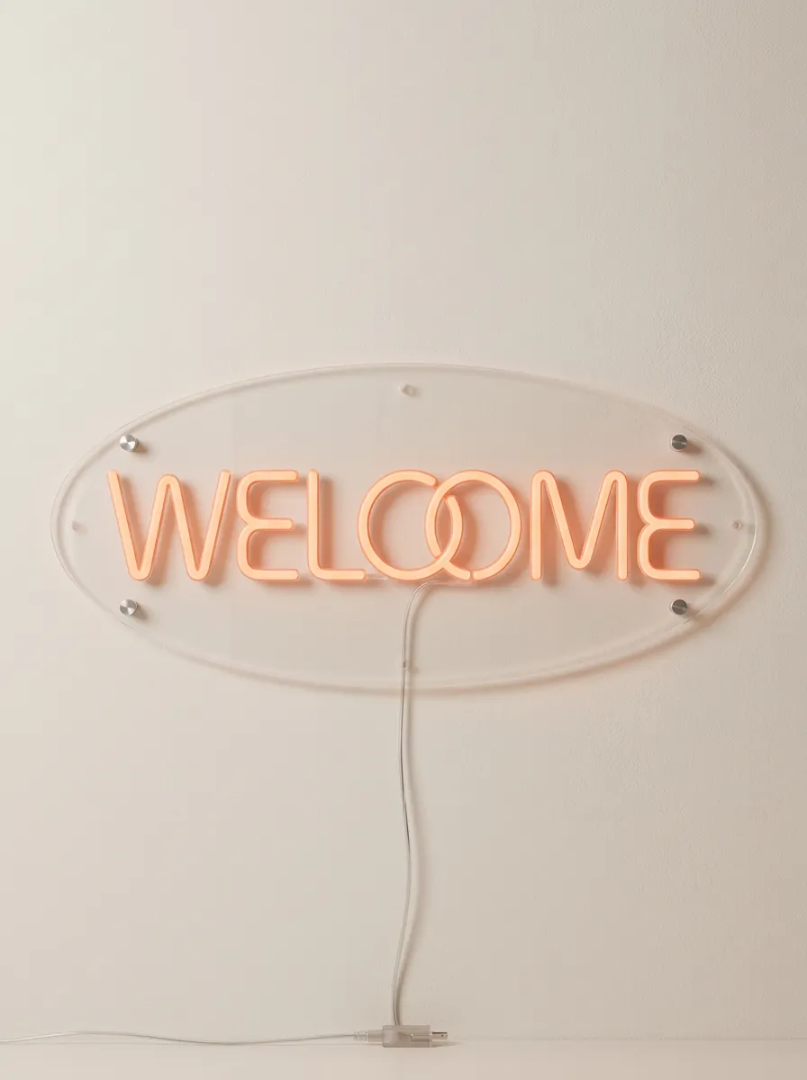 Wall Lighted Welcome Neon Sign