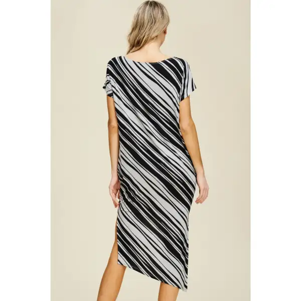 Knit Bias Midi Dress with Pockets