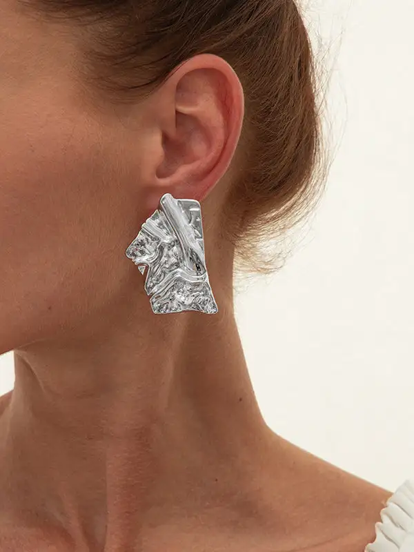 Streamlined Leaf Drop Earrings