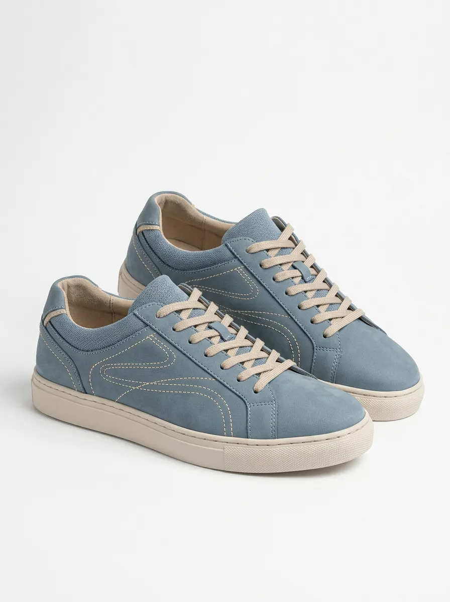 Men's Suede Contrast Stitching Casual Sneakers