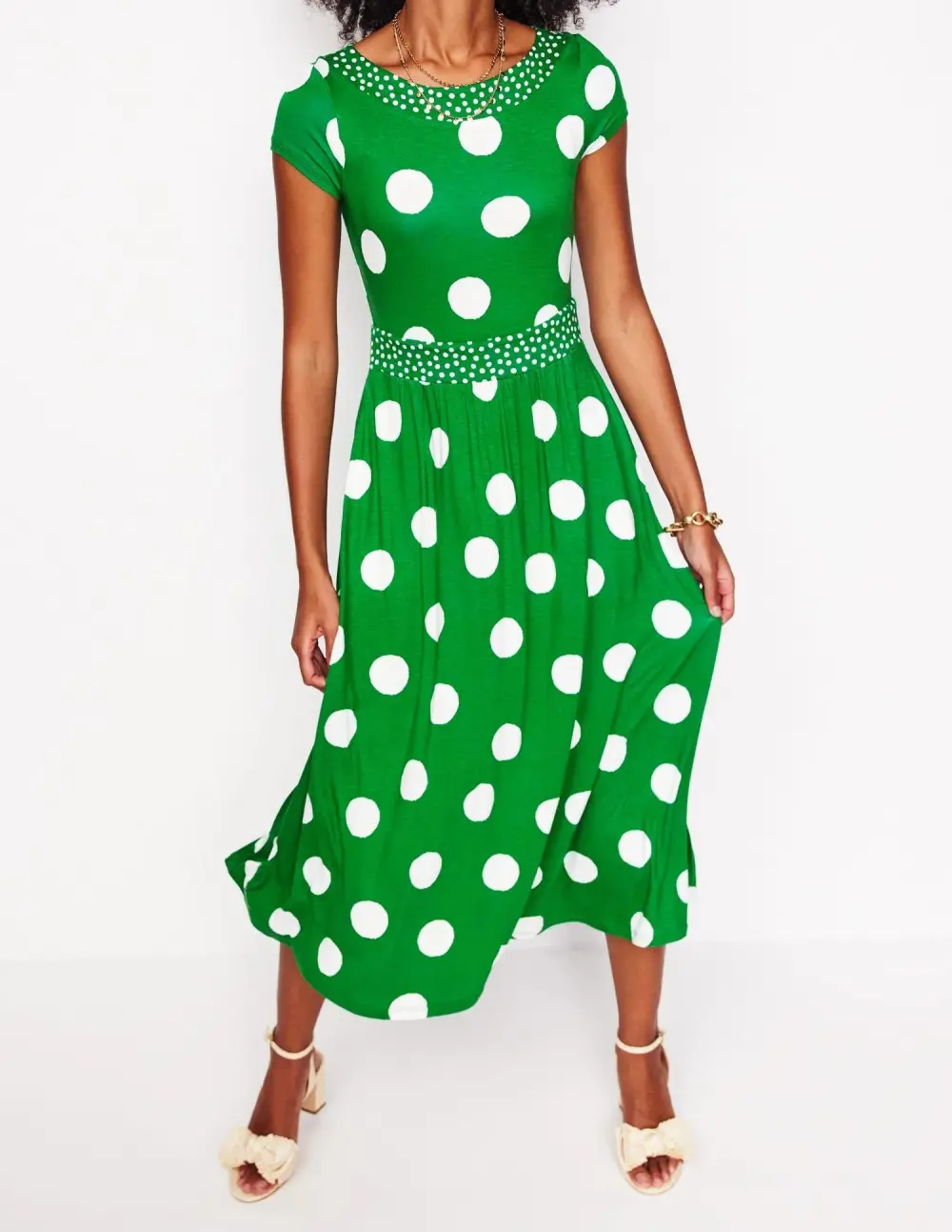 Rich Emerald Jersey Midi Dress
