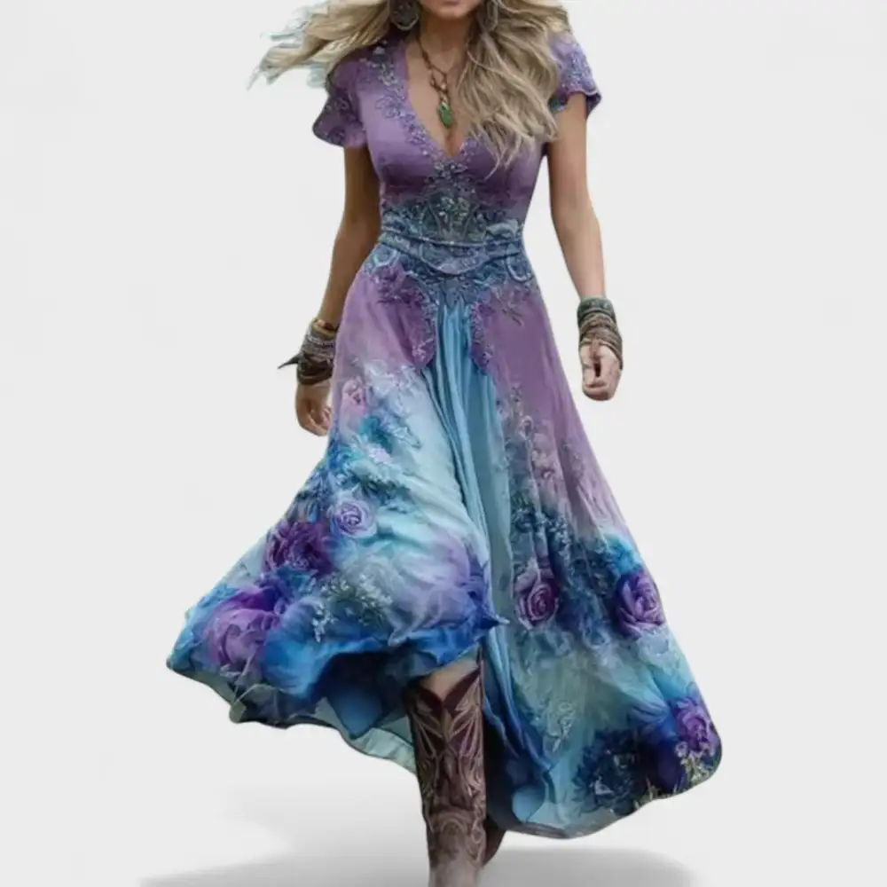 Floral Boho Flowing Casual Dress