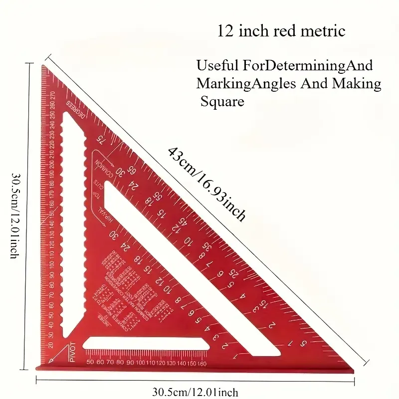 12-Inch Precision Aluminum Triangle Square