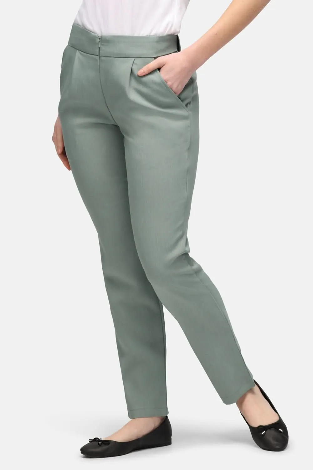 Women's Modern Slim Leg High Waist Trousers