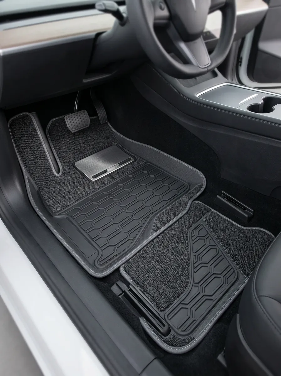Textured Hexagon Pattern Vehicle Floor Mat