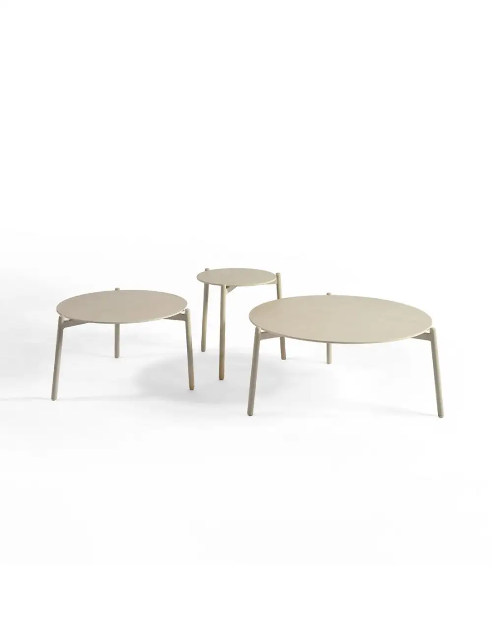 Round Ceramic Aluminum Side Table