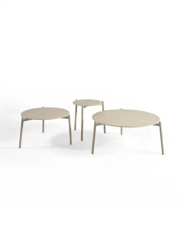 Round Ceramic Aluminum Side Table