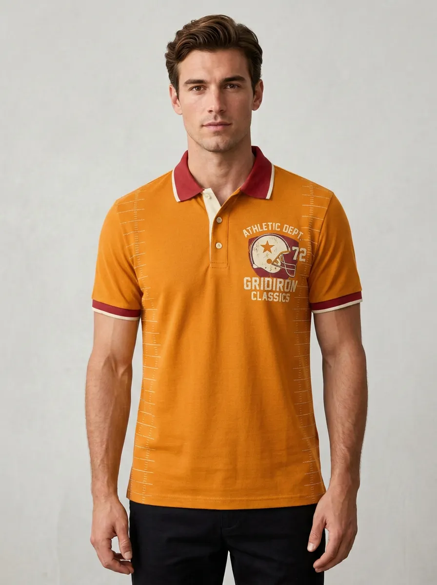 Men's Stadium Gridiron Helmet Polo Shirt