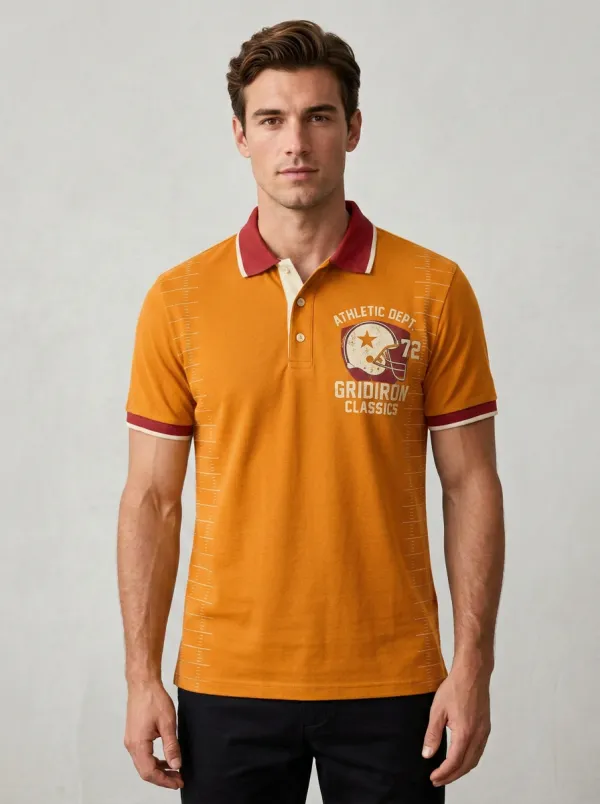 Men's Stadium Gridiron Helmet Polo Shirt