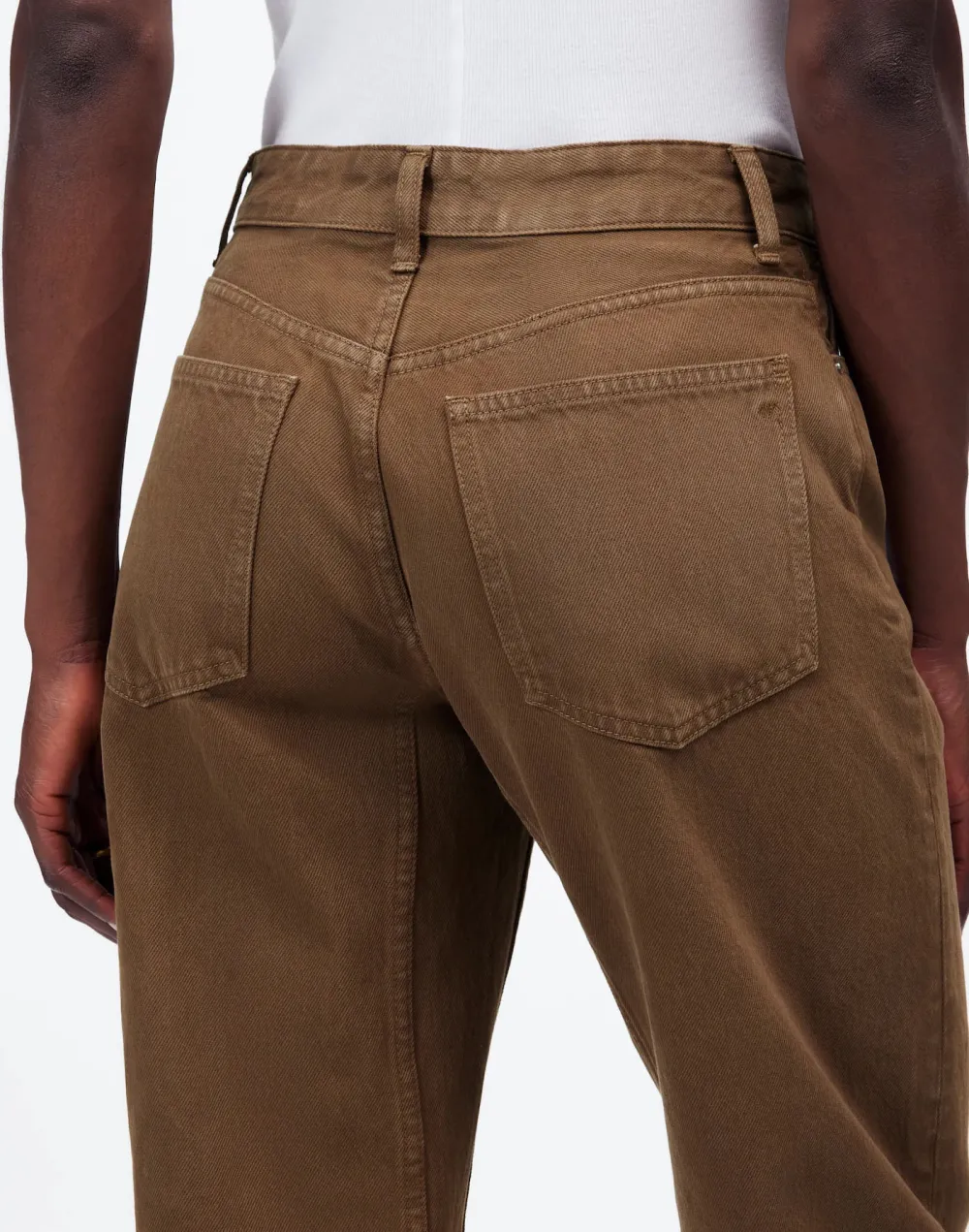 The Darted Barrel-Leg Jean In Garment-Dyed Denim