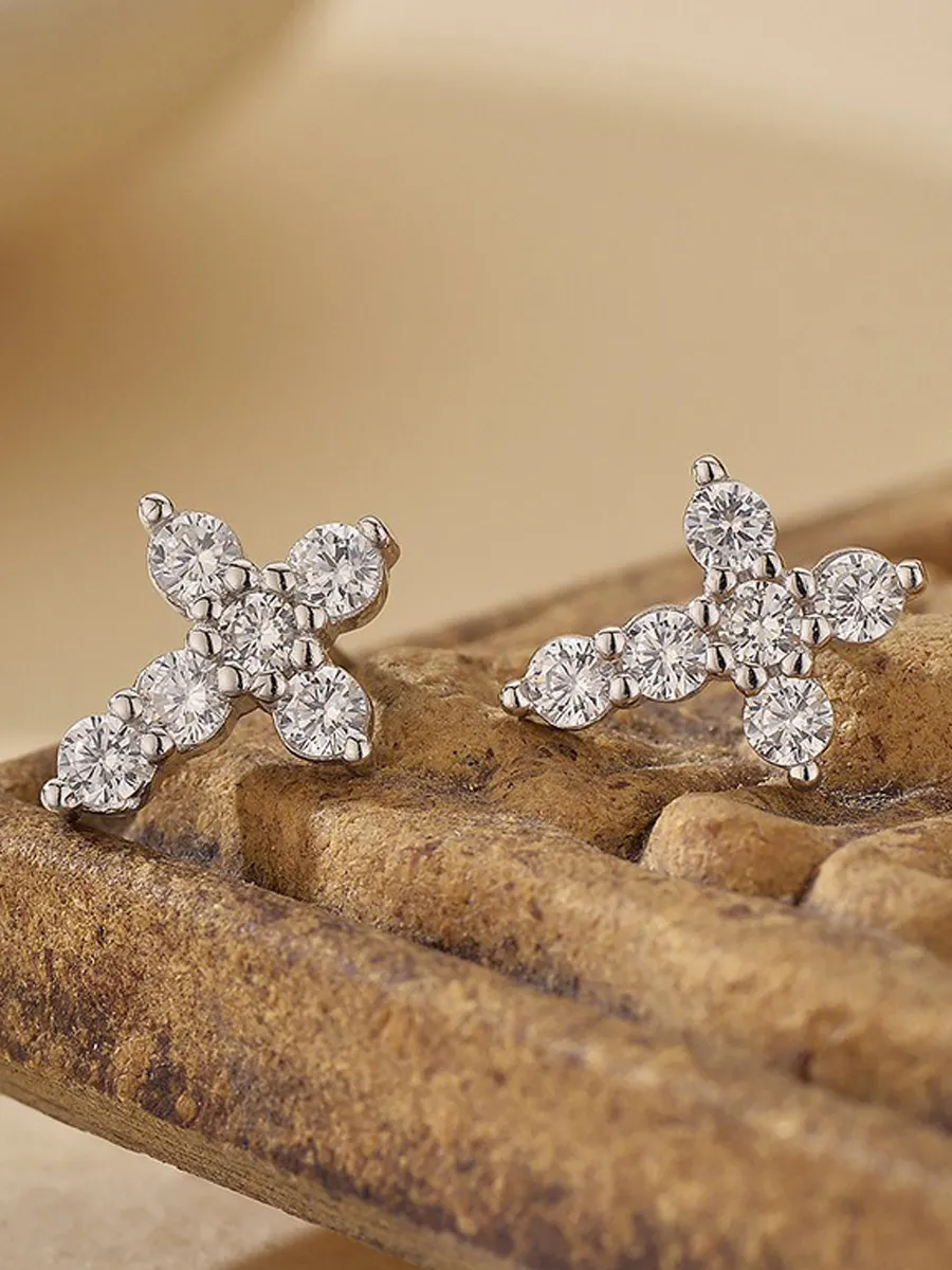 Seraphina Zircon Cross Earrings