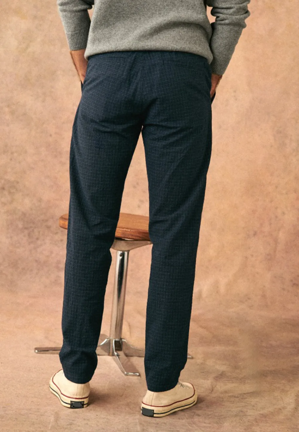 Olive Green Cotton Linen Blend Casual Trousers