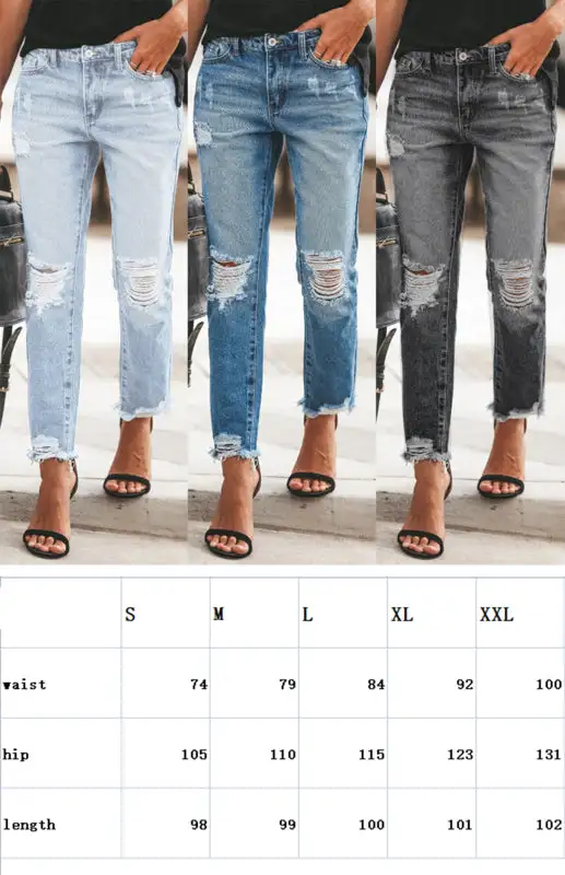 Anna Distressed Ripped Denim Jeans