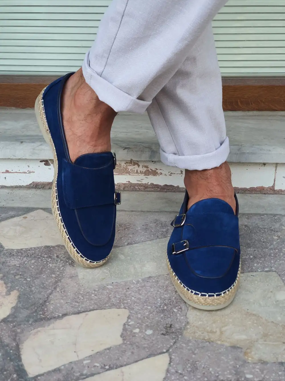 Classic Double Buckled Suede Leather Shoes