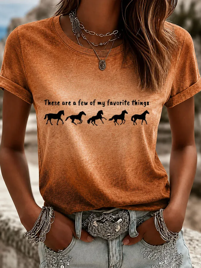 Women'S Western Style Casual Short Sleeved T-Shirt