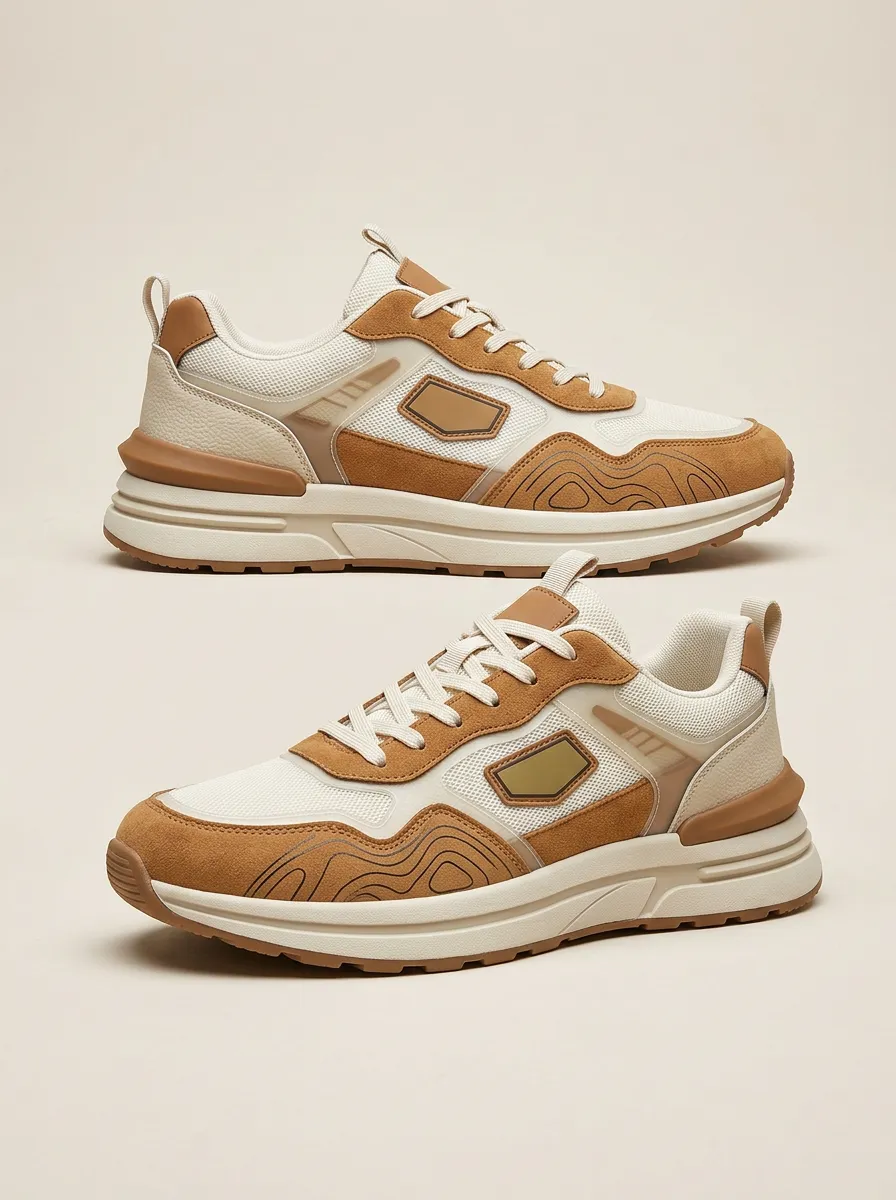 Unisex Modern Outdoor Hiking Topographic Print Sneakers