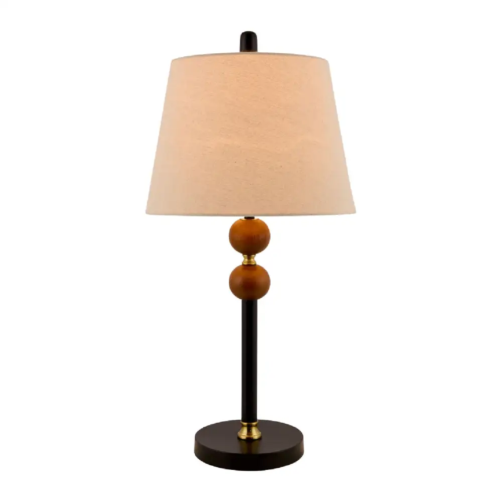 Linen Rubberwood Table Lamp
