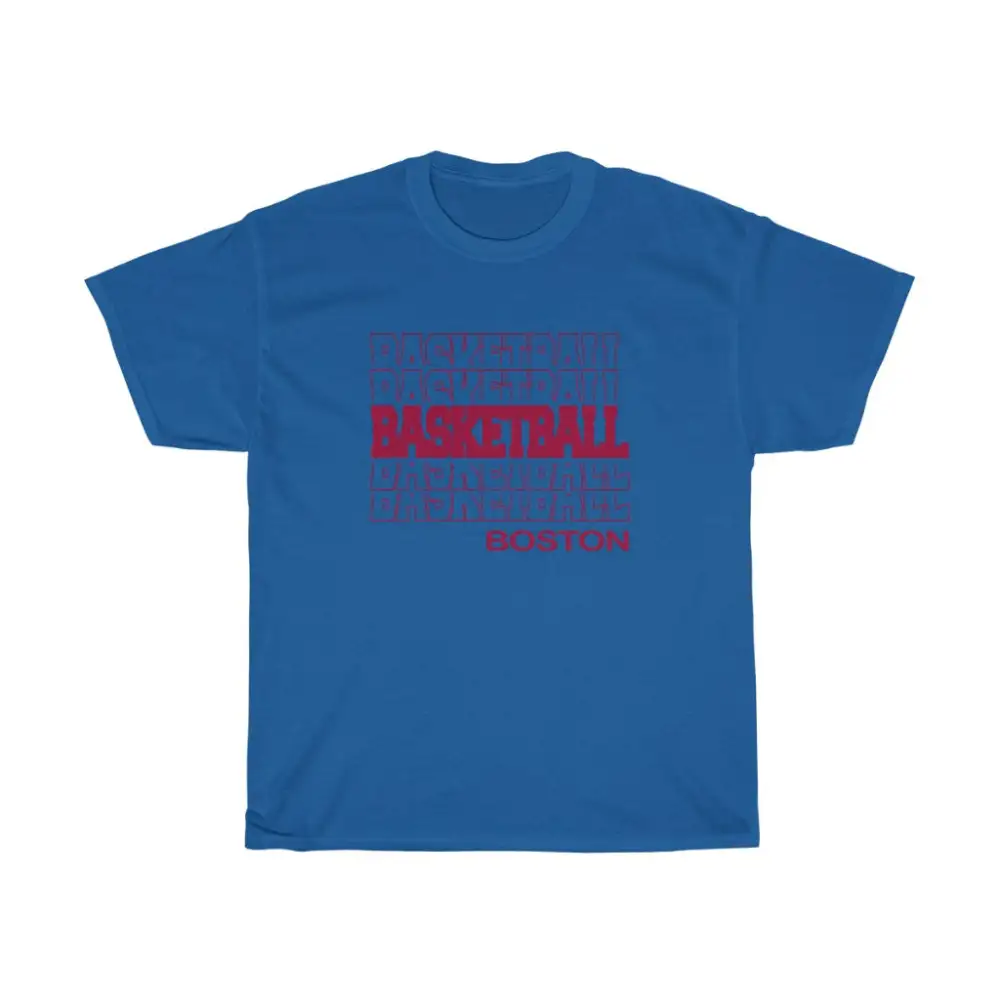 Basketball Boston in Modern Stacked Lettering (Red)