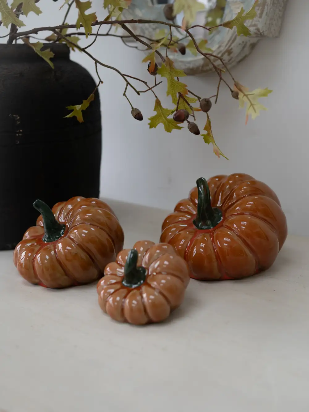 Stoneware Squashed Pumpkin Ornament