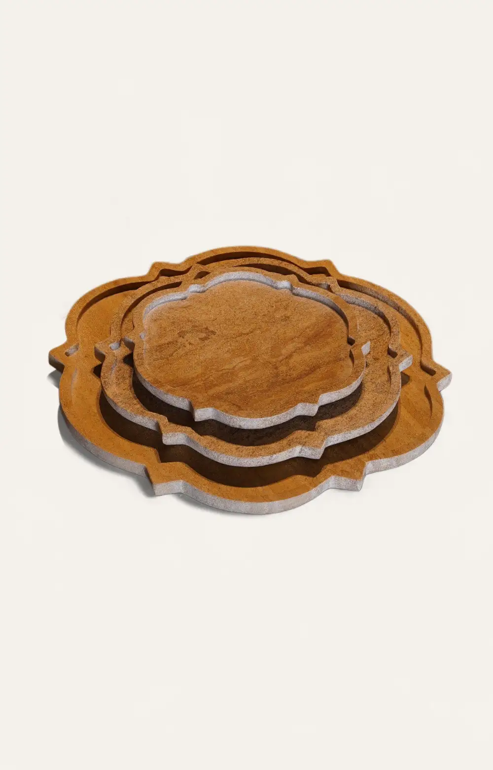 Rough Edge Marble Platter Set
