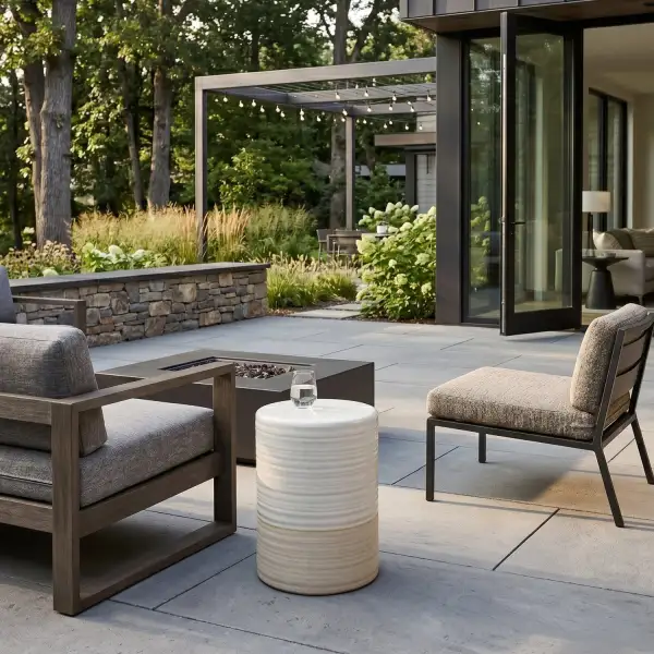 Ceramic Cylindrical Outdoor Stool