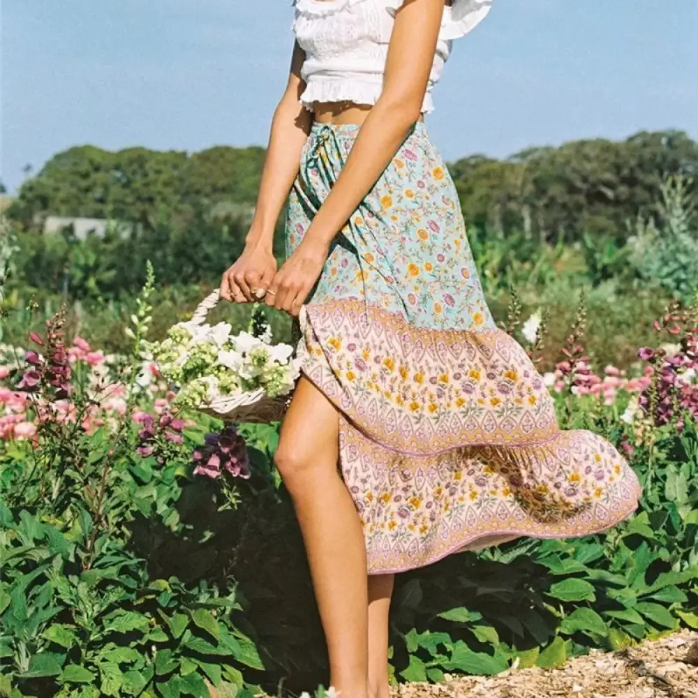 Textured Lace Cotton Blend Floral Set