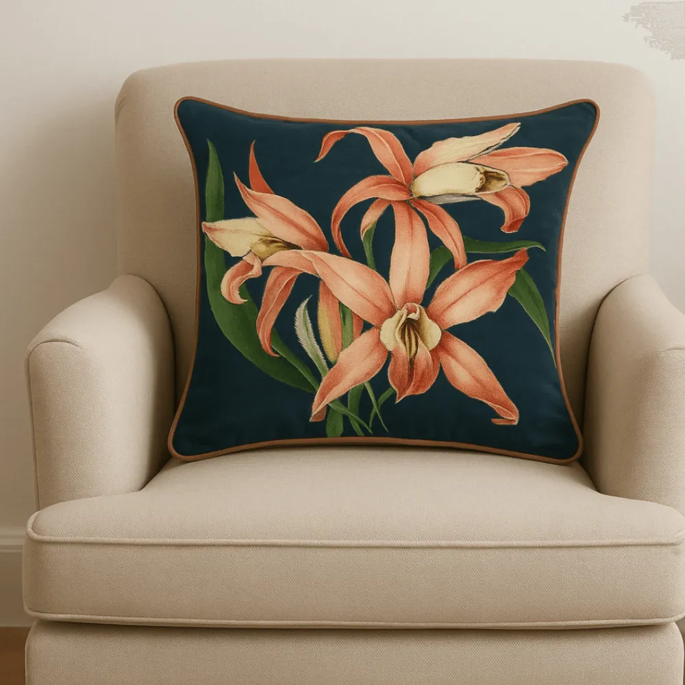 Artisan Botanical Cotton Decorative Cushion Cover