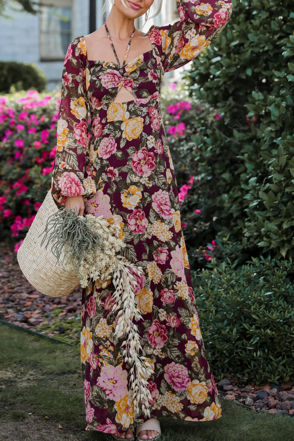 Plum Floral Maxi Dress