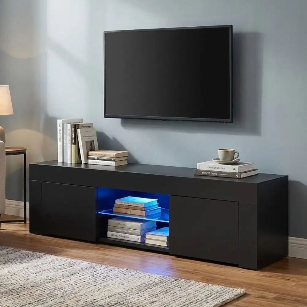 Contemporary Glass Display Media Storage Unit