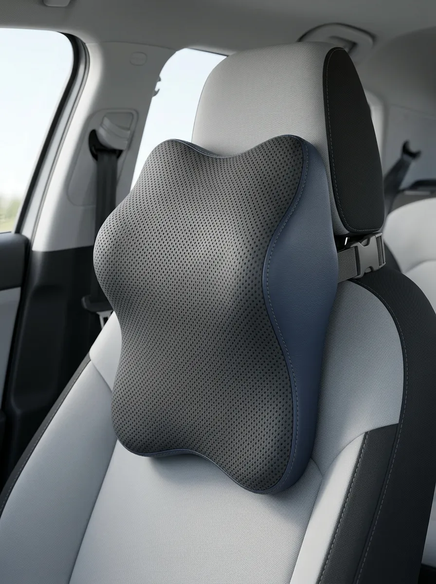Ergonomic Memory Foam Mesh Car Neck Pillow
