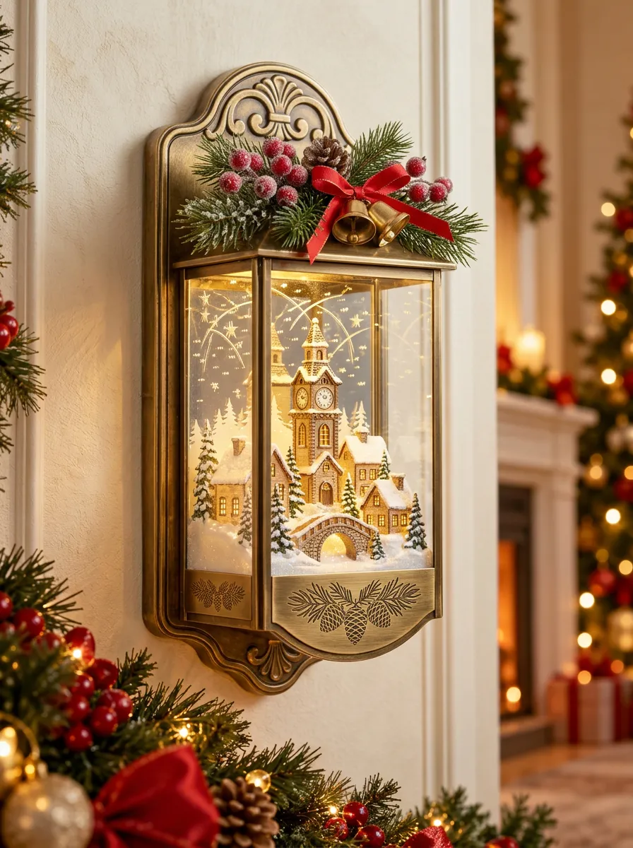 LED Winter Village Scene Christmas Wall Light