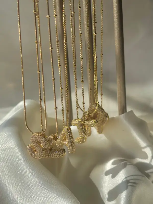 Studded Initial Necklace